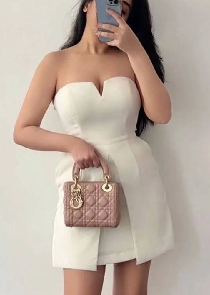 White Strapless Mini Dress