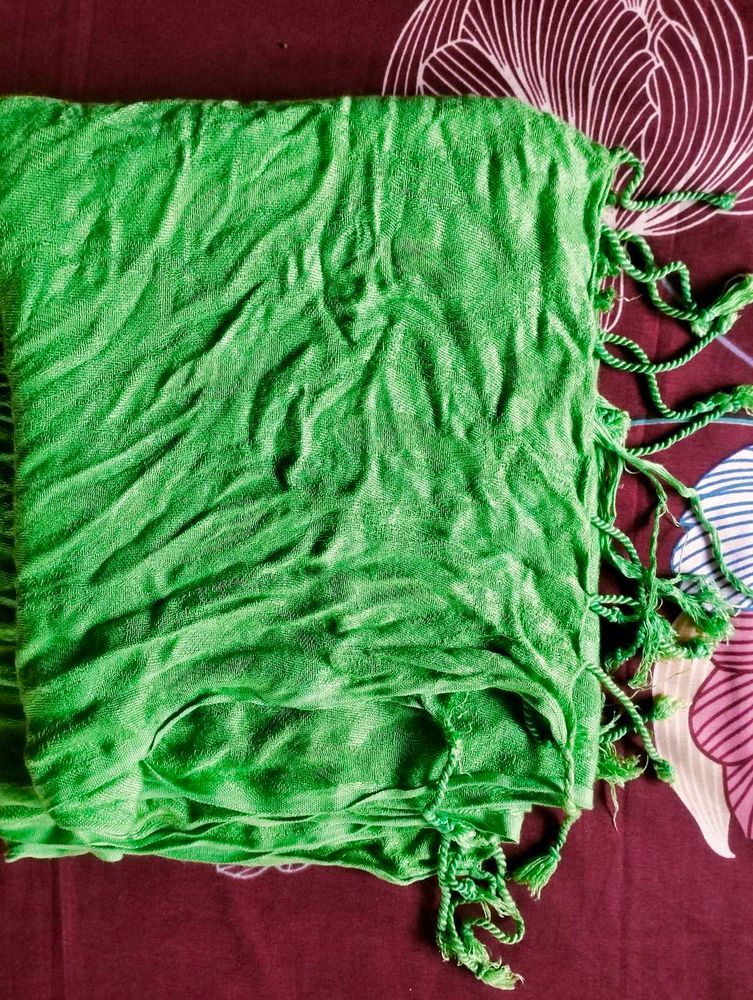 Soft Green Stole with Tassels