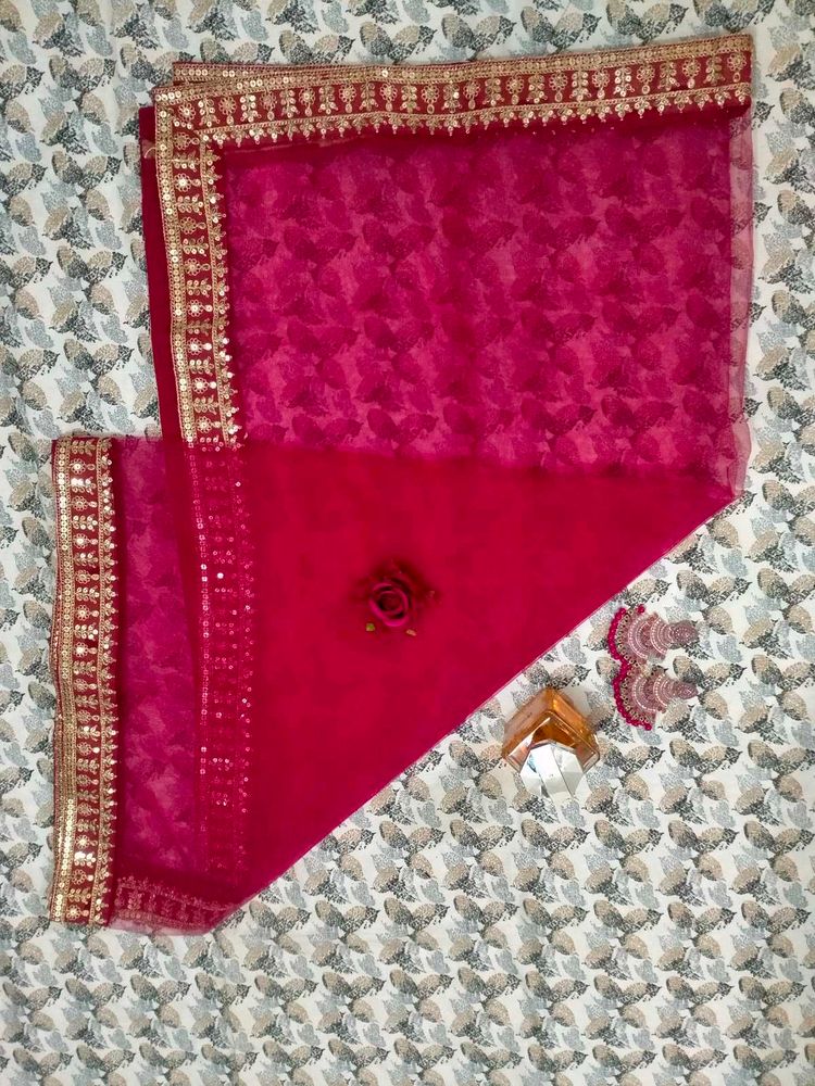 Rani Pink Sequin Dupatta