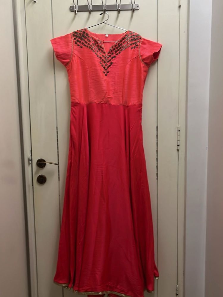 Beautiful Festive Flared Gown Set With Bottoms