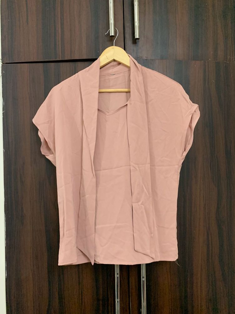 Dusty Rose Open Front Blouse
