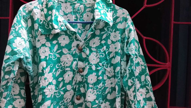 Floral Print Button-Down Top