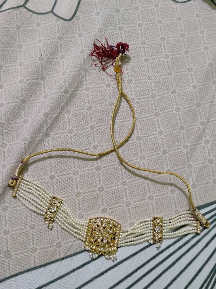 Elegant Pearl Necklace And Bangles