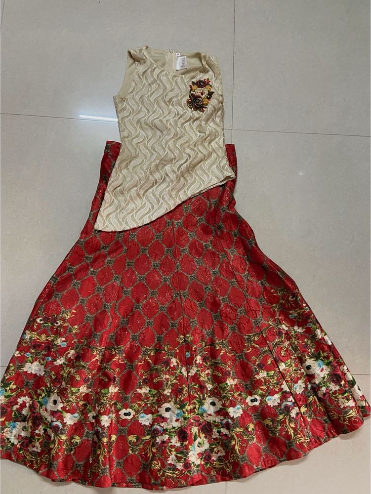 Girls&#39; Ethnic Top &amp; Skirt Set