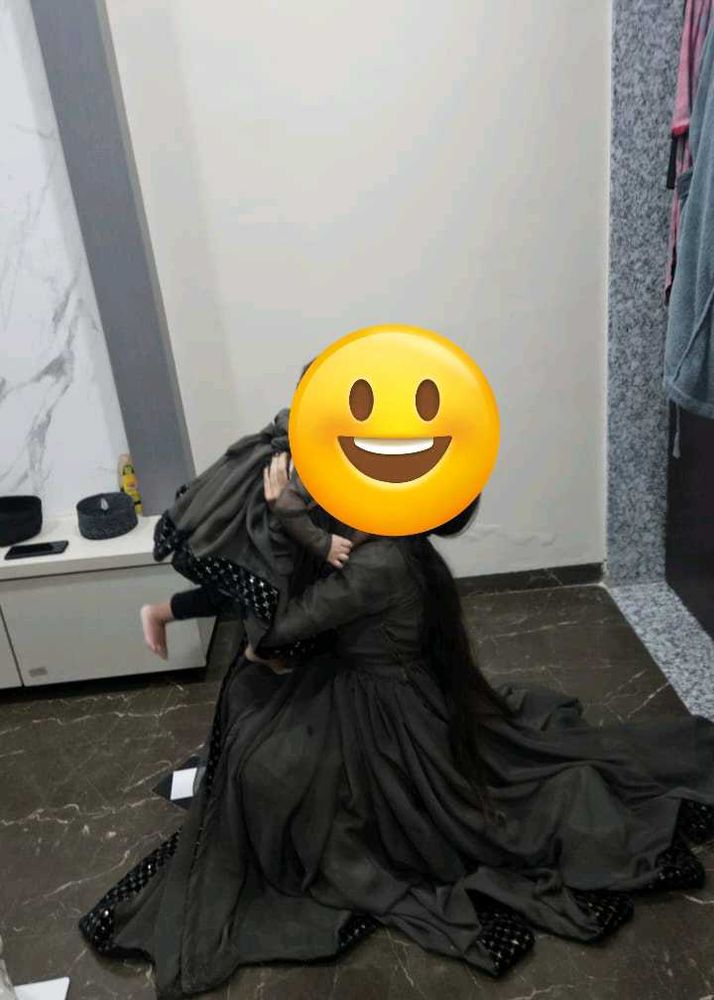 Party Wear Full Flare Gown Mother Daughter Duo