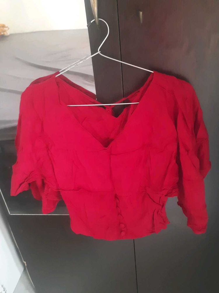 Maroon Crop Top