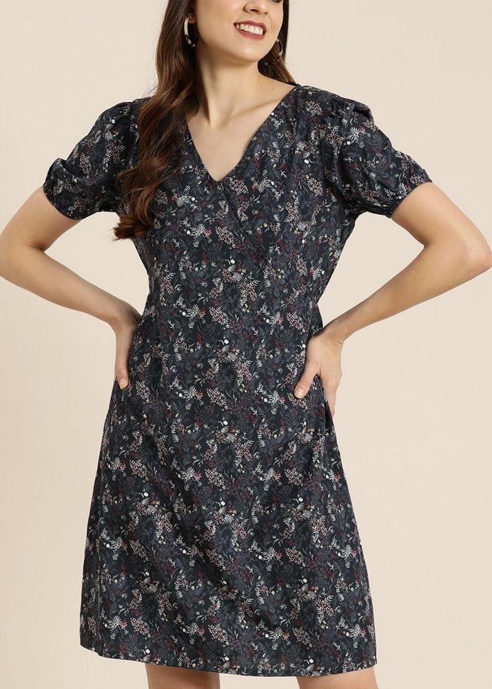 Floral Print V-Neck Dress