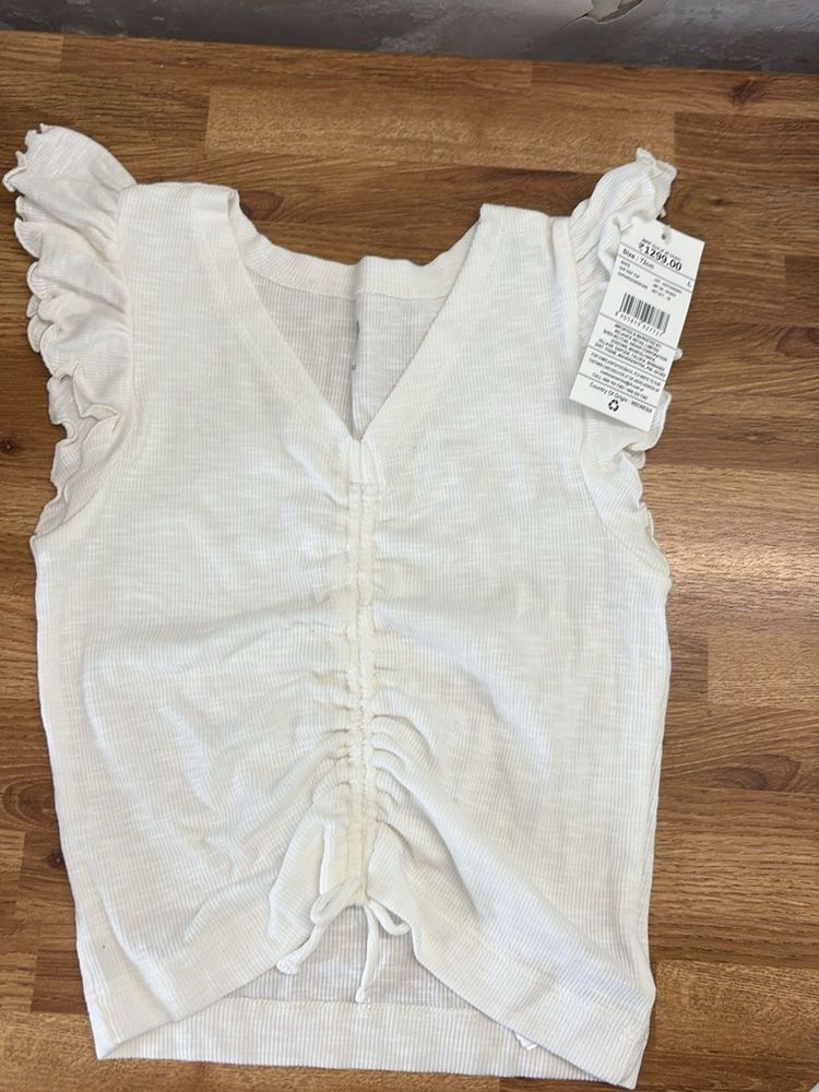 Cute White Ruffle Top