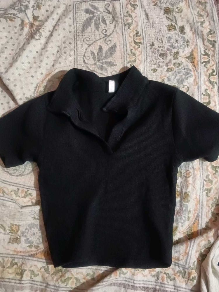 black crop tshirt top🖤