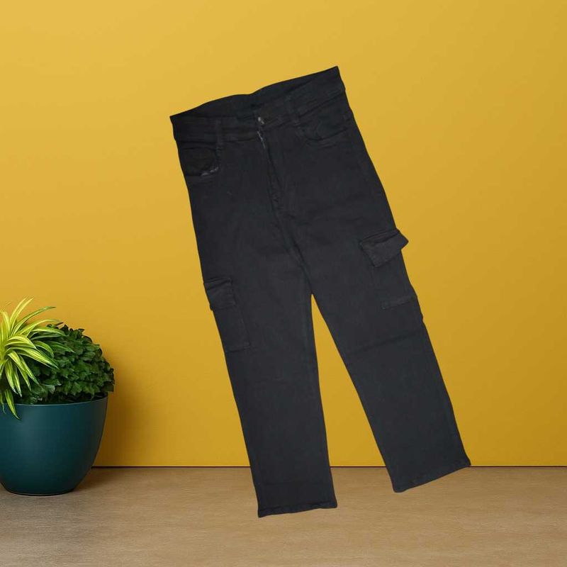 women Black Cargo jeans size 28 (O-72)