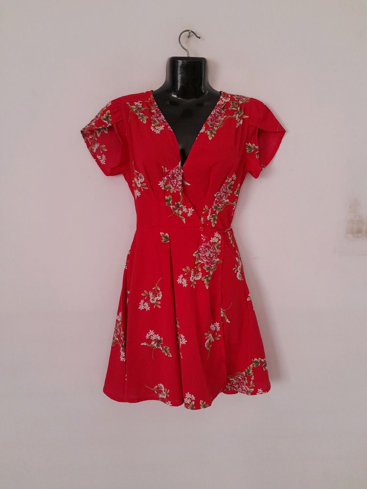 Red Printed Dress (Women&#39;s)