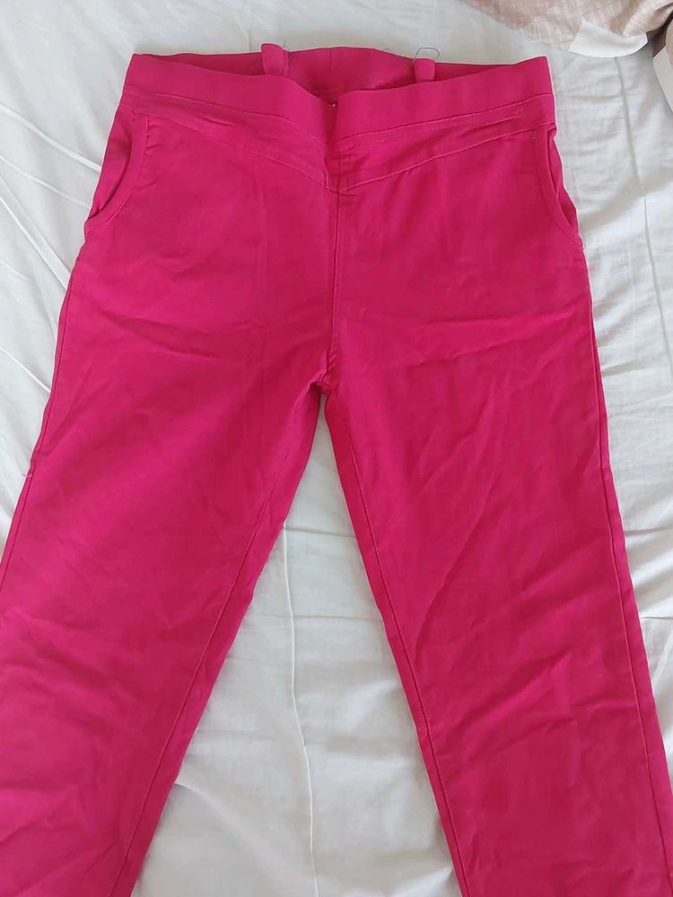 Pink Casual Pants