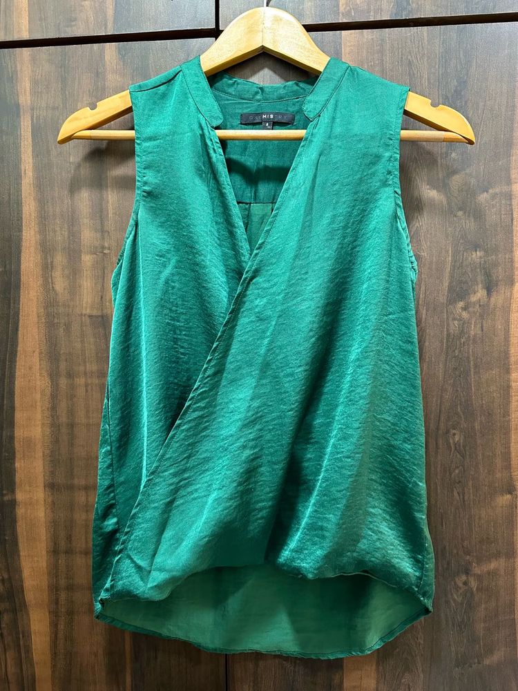 Bottle Green Sleeveless Top