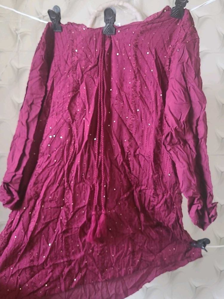 Maroon Tunic with Sequins