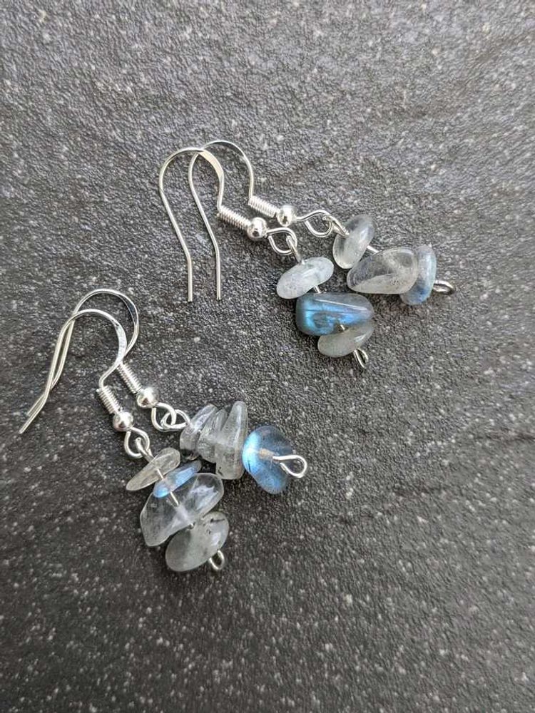 Handmade Crystal Chips Earings