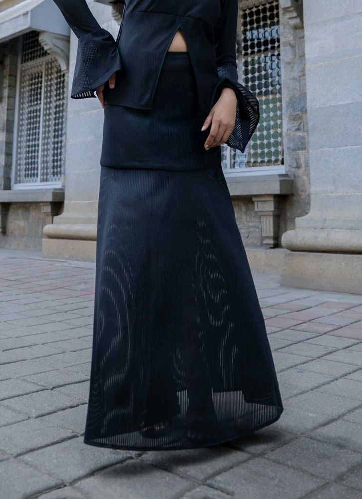 Black Striped Mermaid Skirt