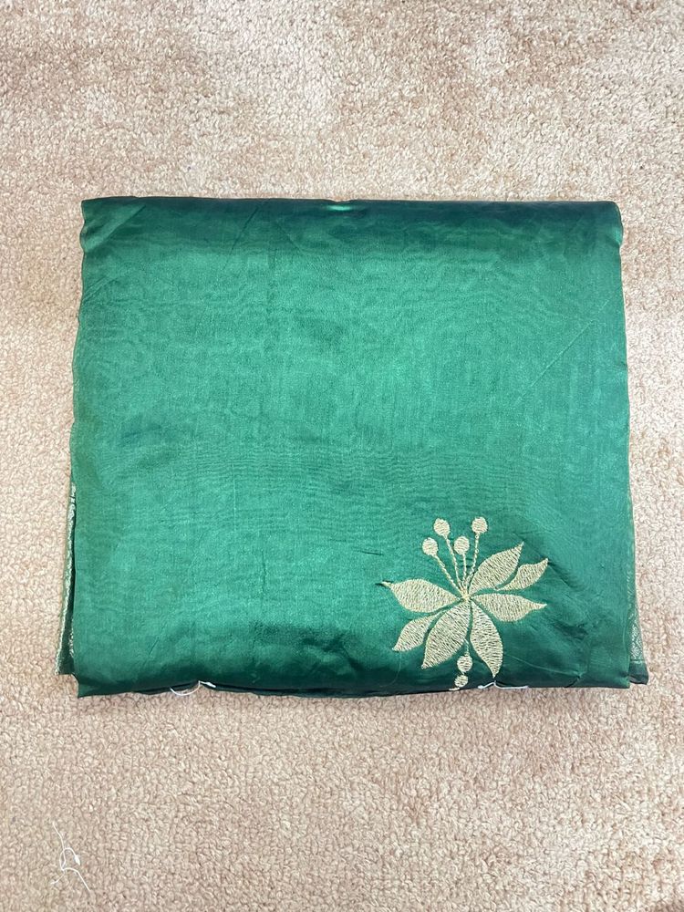 Green Embroidered saree