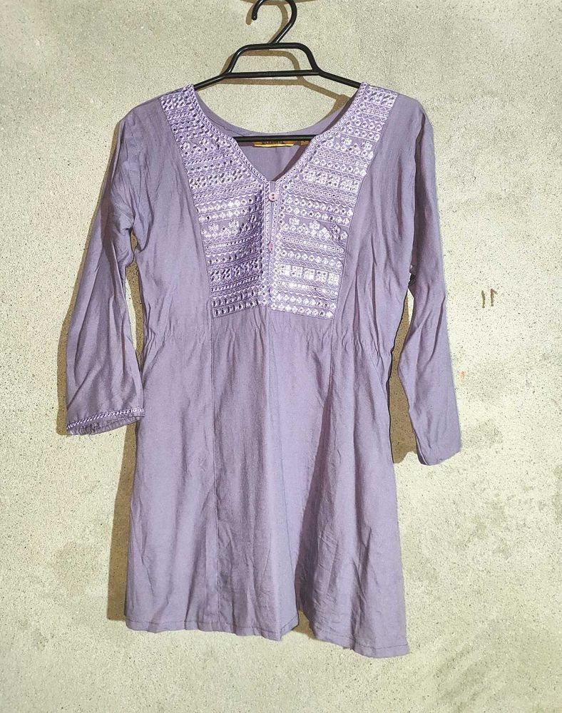 Lavender Embroidered Tunic