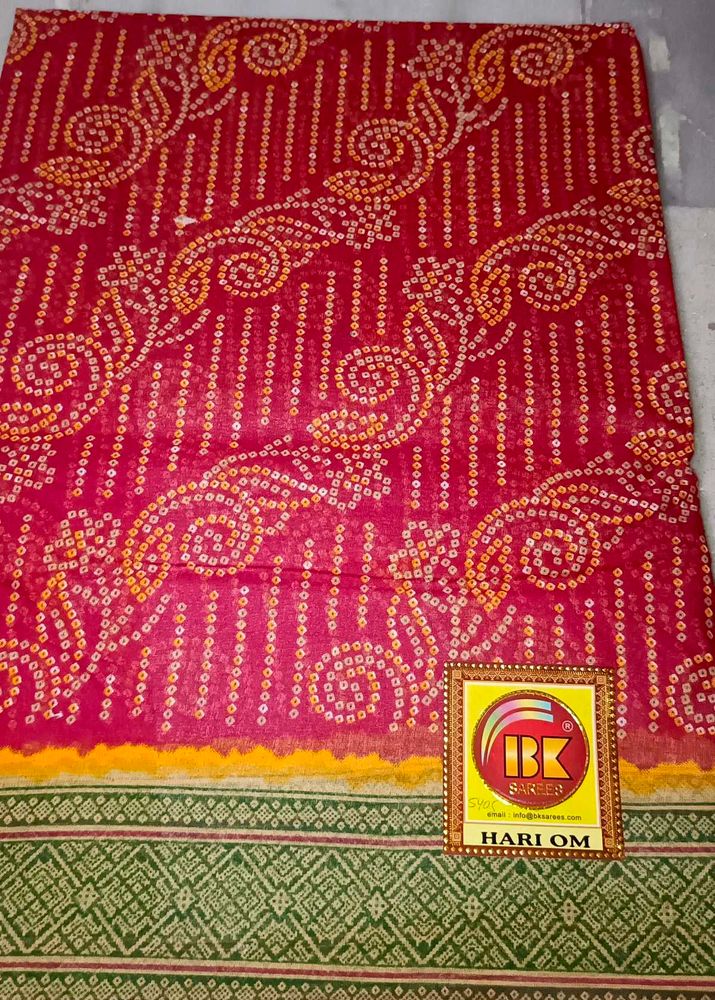Red Bandhani Saree