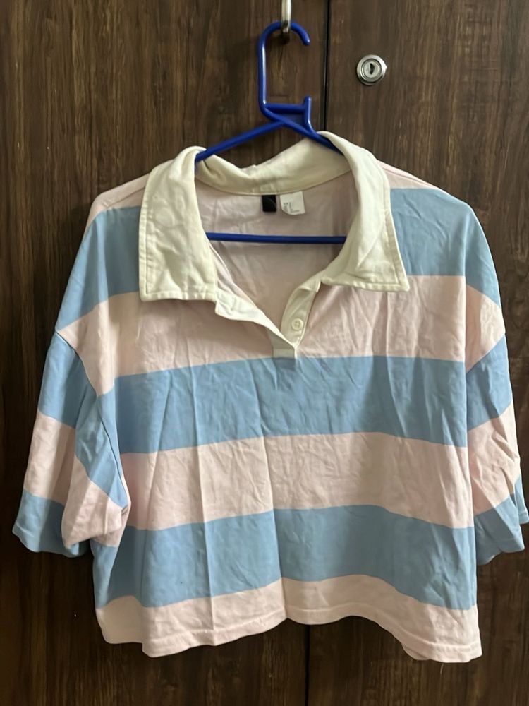 Striped Pastel Polo Top (From Dubai)