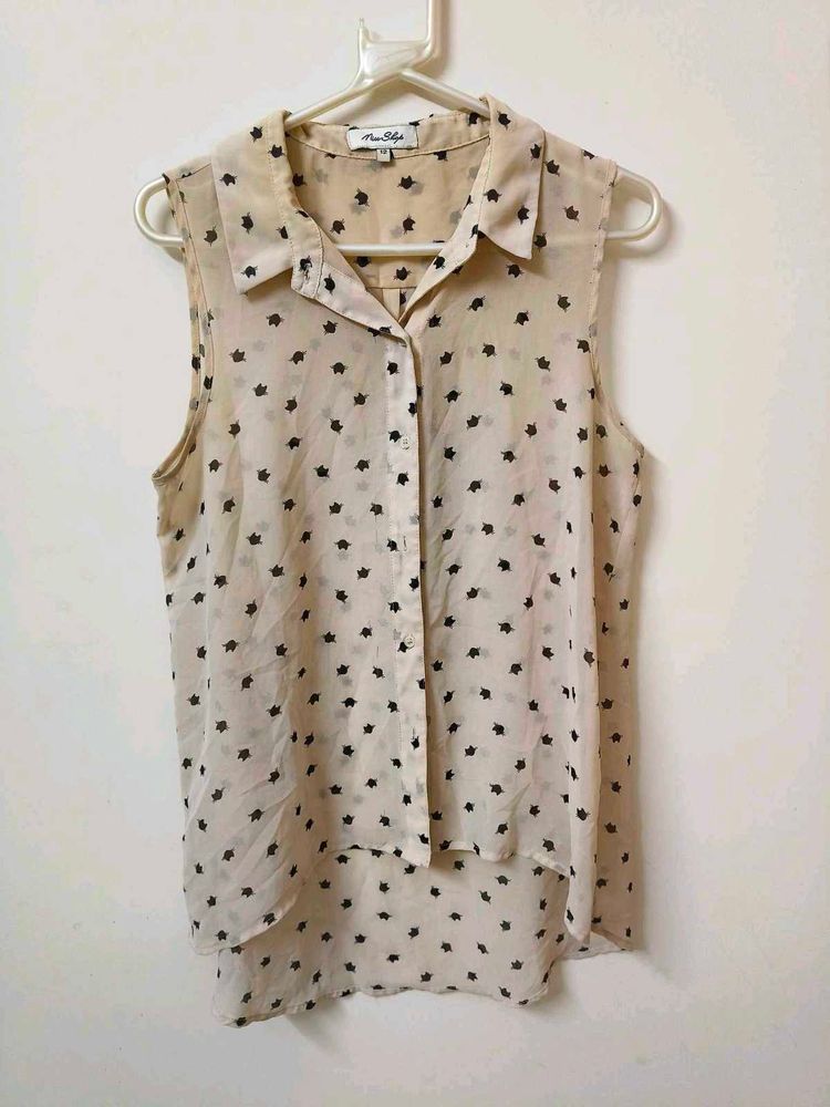 Beige Sheer Top