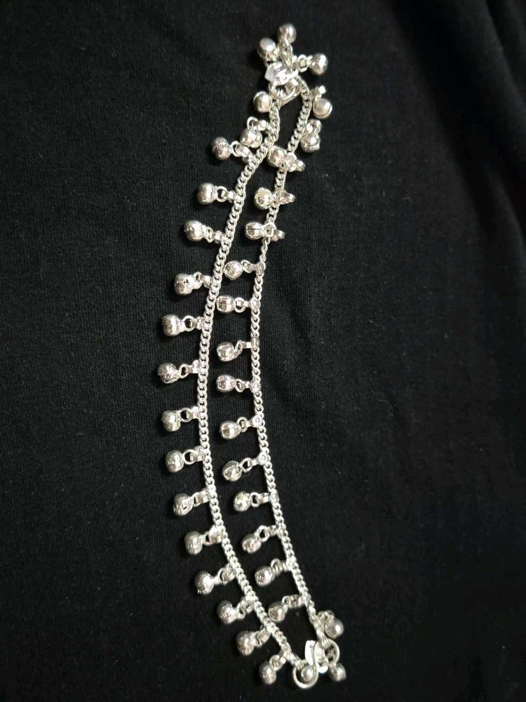 Silver Anklet with Bells