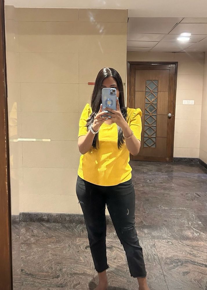 Yellow Fitted Top | Size - S