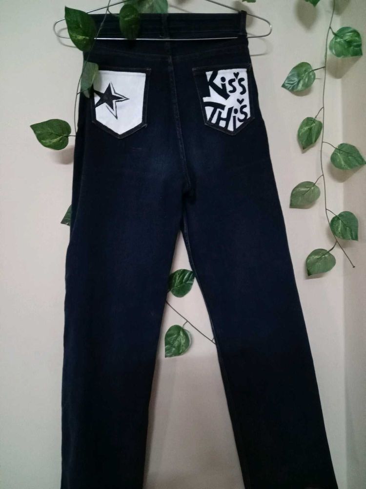 Hand Painted Wide Leg Jeans