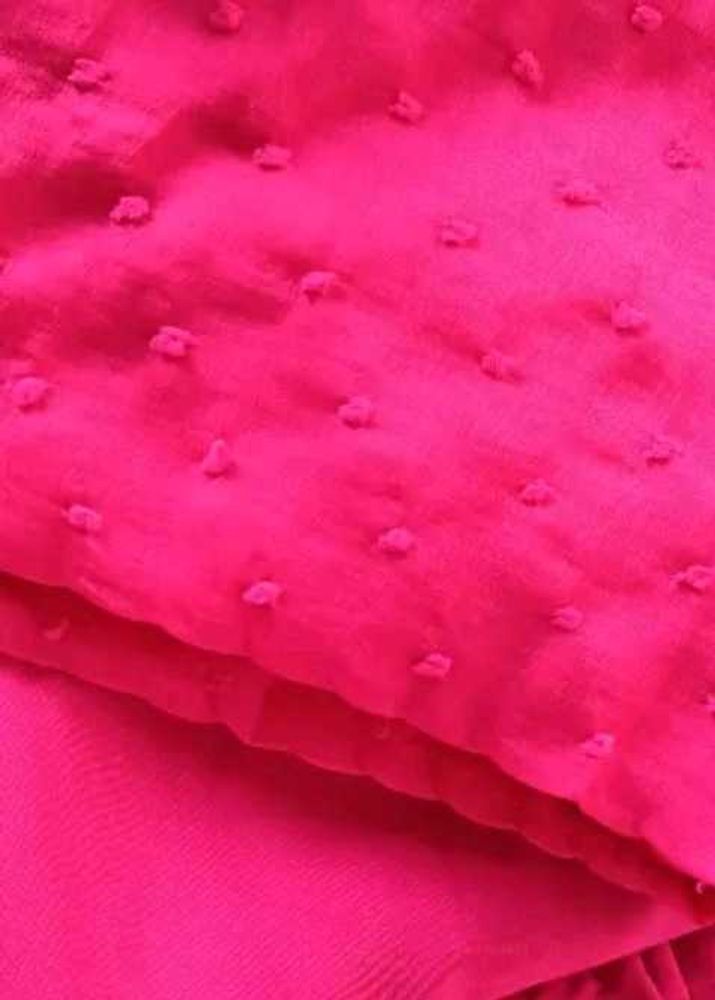 Stitch Bright Pink Textured Fabric Suit