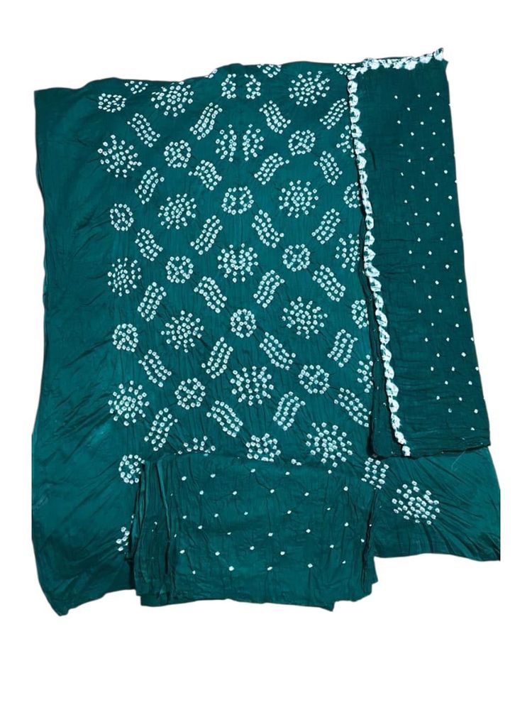 Teal Coloured Premium Bandhni Dress Materials