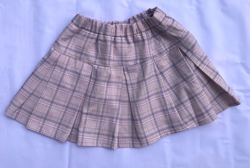 Checked Skirt With Inner Lining