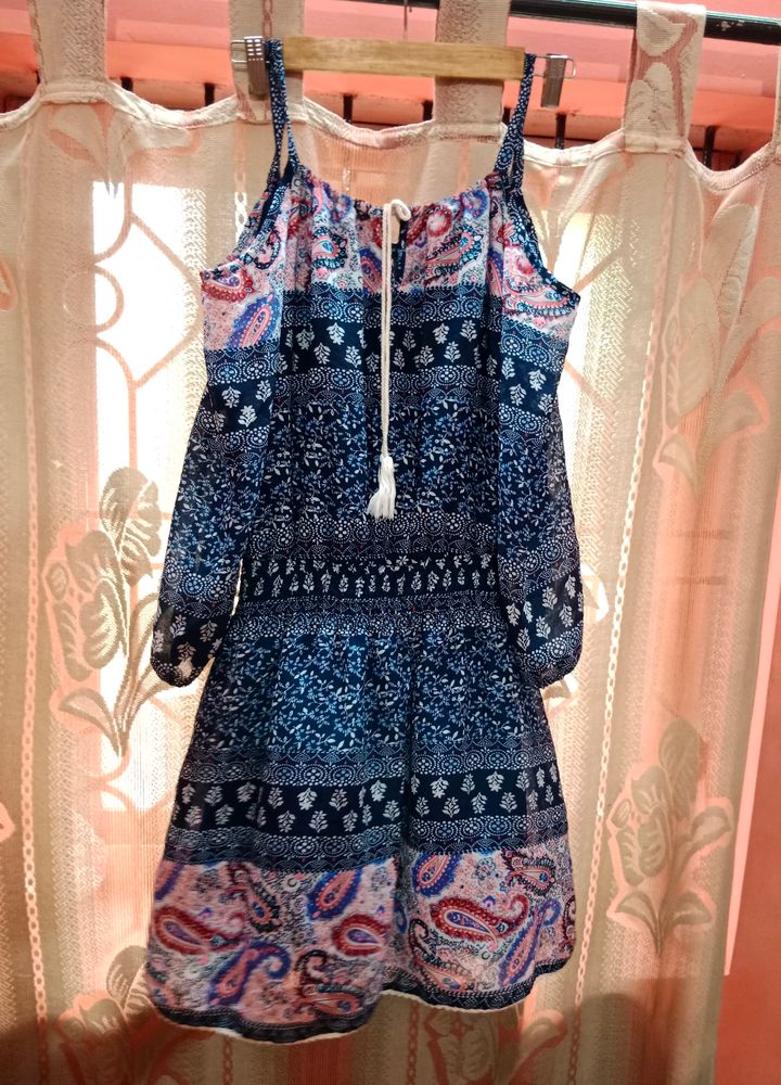 Off Shoulder Printed Dress