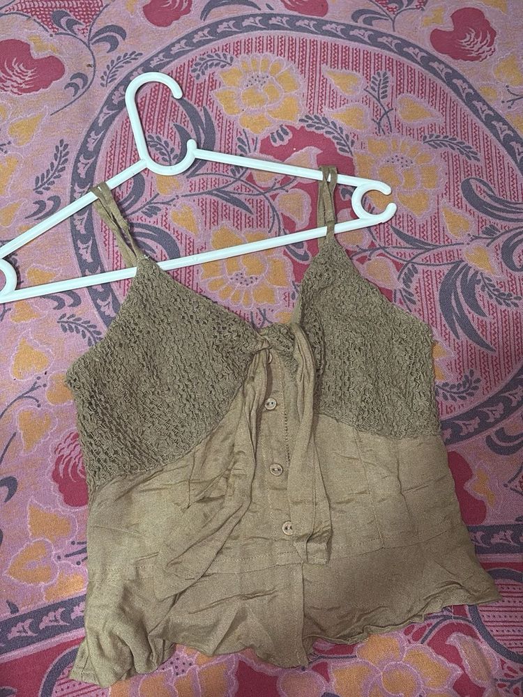 Brown Knit Top