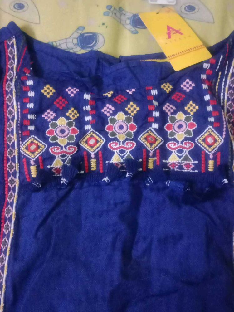 Blue Embroidered Dress