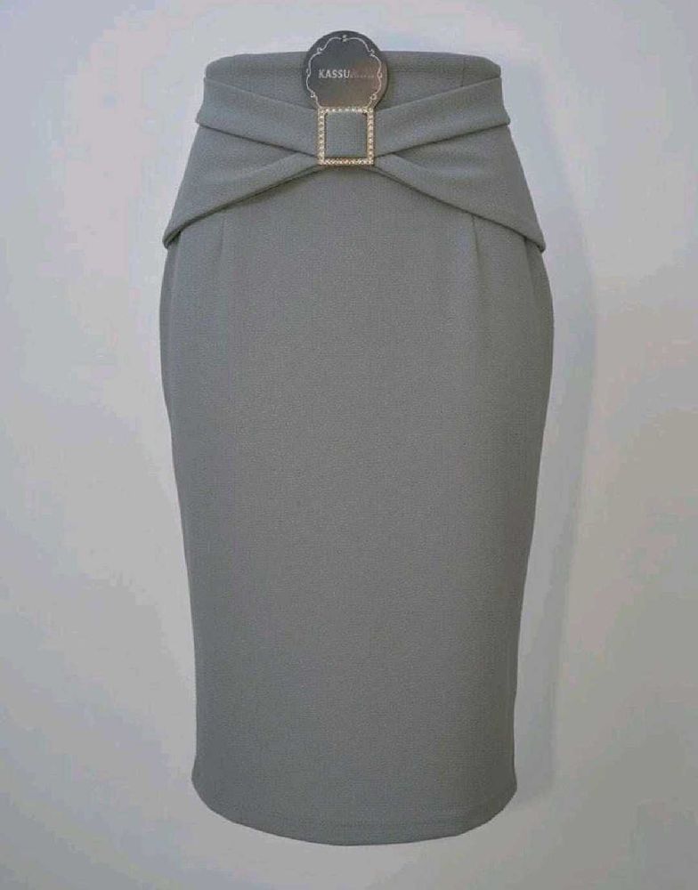 Gray Pencil Skirt