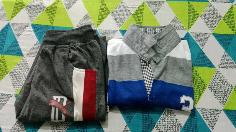 Men T-shirt And Lower Set