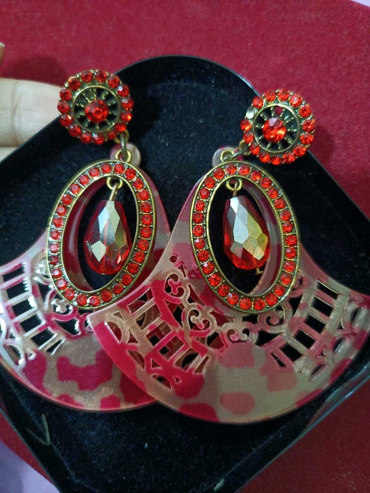 Red Gemstone Earrings