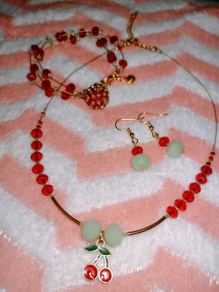 Cherry Charm Jewelry Set