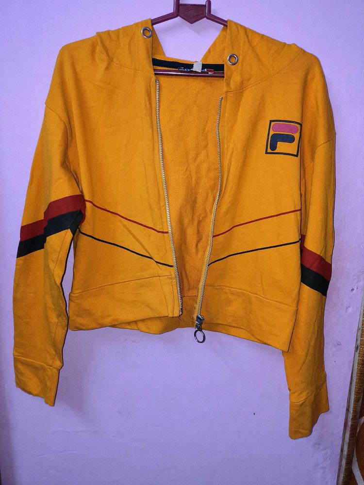 Fila Yellow Zip-Up Hoodie