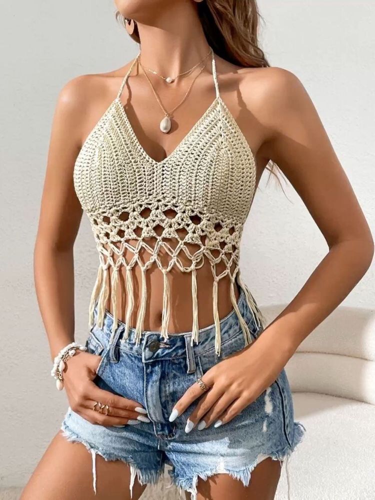 Crochet Fringe Halter Top