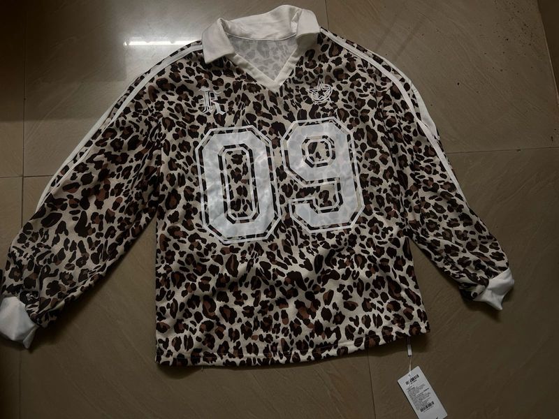 y2k Leopard Print Long Sleeve Top