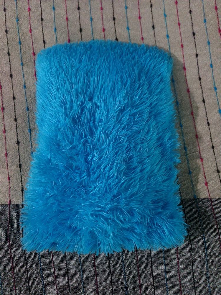 Sky Blue Furry Comfortable Cushion For Babies