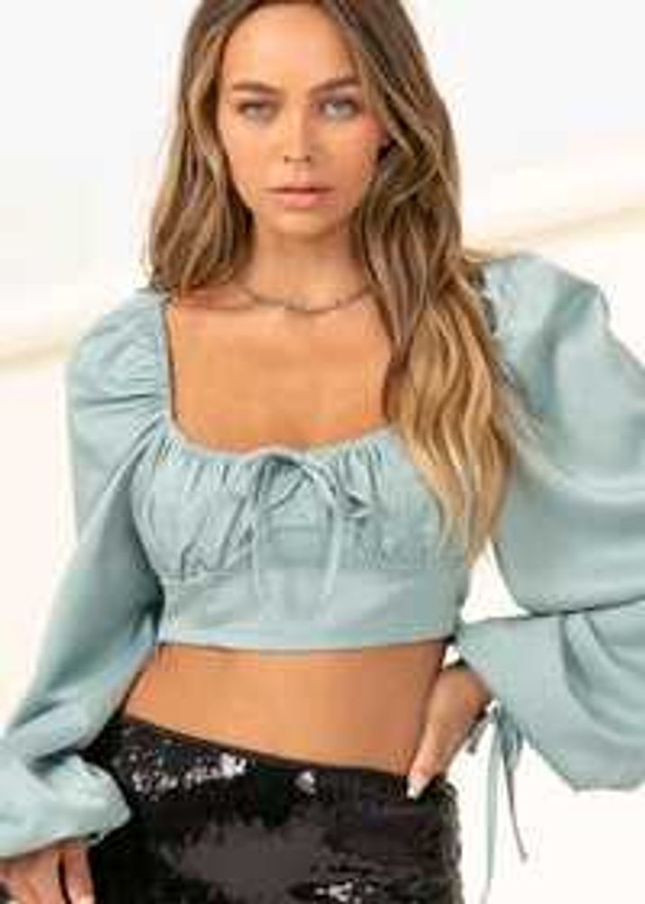 591210. Chic Blue Crop Top