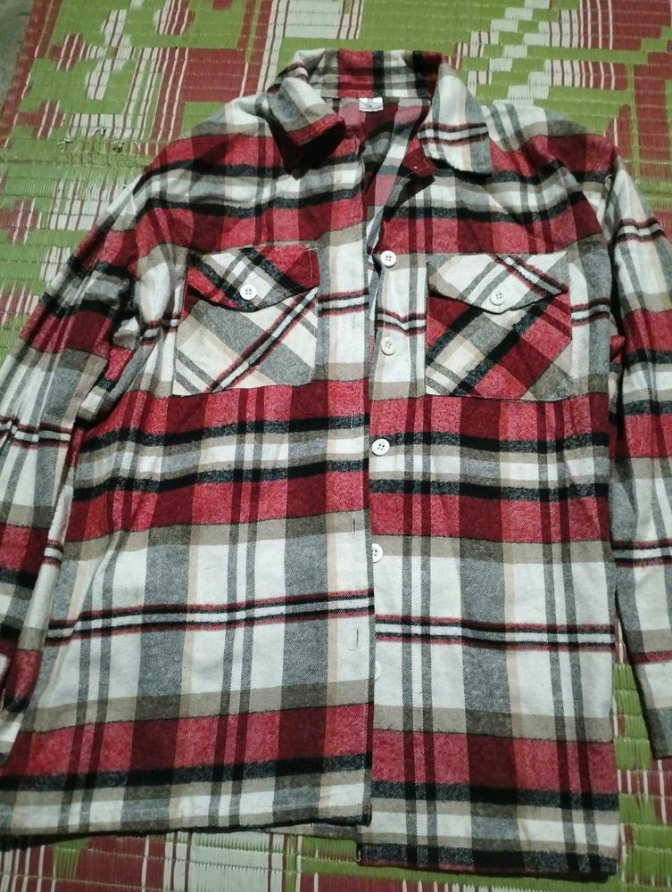 Unisex Plaid Flannel Shirt Winter Jacket Type