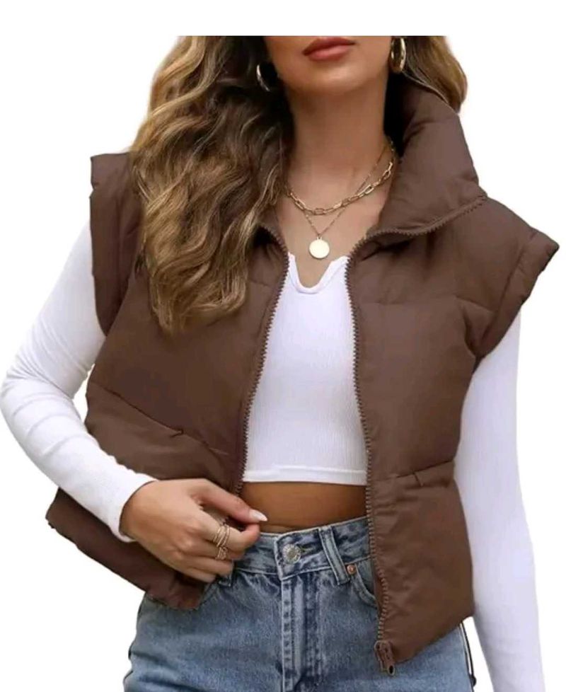 Stylish brown Puffer Vest