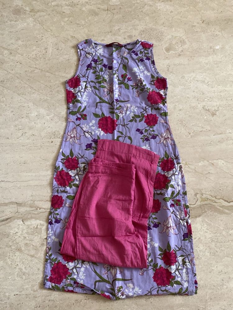 Floral Kurta Set With Pants