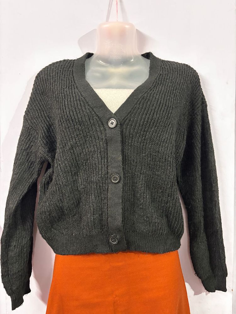 Charcoal Knit Cardigan
