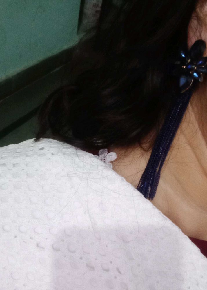 Blue Flower Dangle Earrings