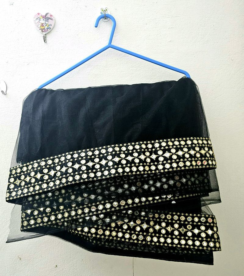 Black Net Saree