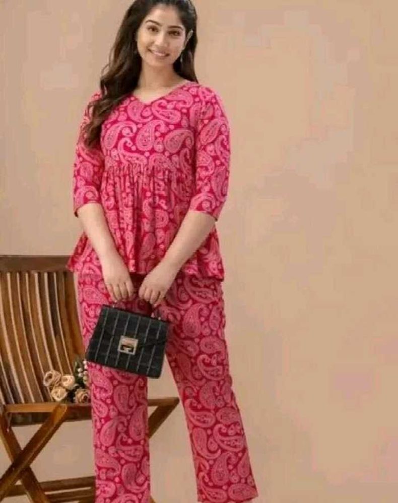 Pink Paisley Print Co-ord Set